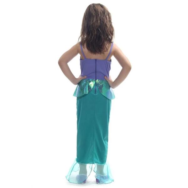 Imagem de Fantasia Sereia Vestido Fundo do Mar Cauda Meninas Infantil