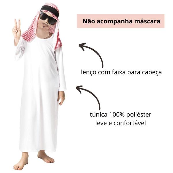 Imagem de Fantasia Sheik Árabe Infantil Menino Com Turbante e Túnica