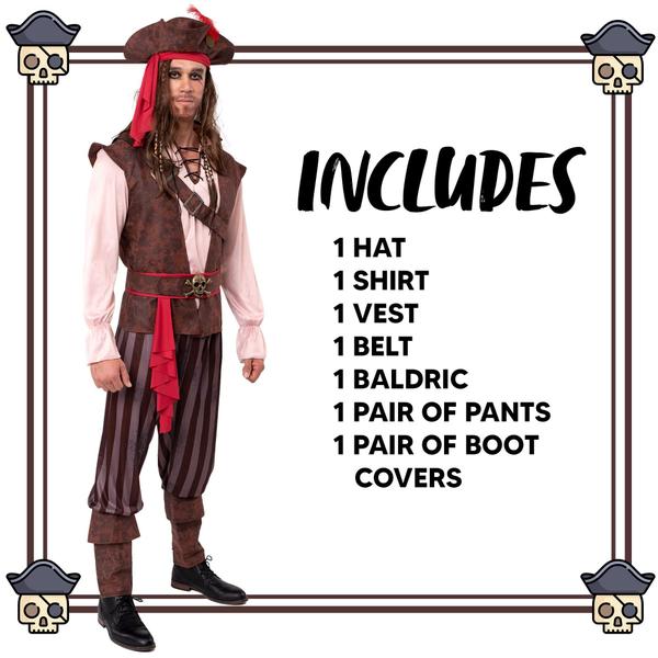 Imagem de Fantasia Spooktacular Creations Caribbean Pirate para homens