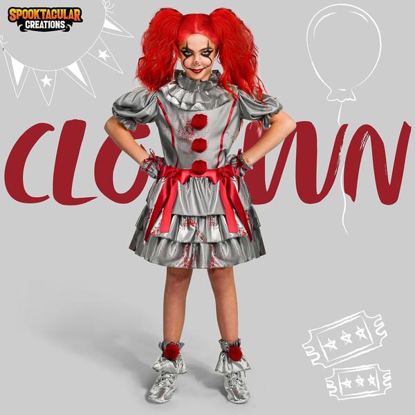 Imagem de Fantasia Spooktacular Creations Evil Clown para meninas de Halloween