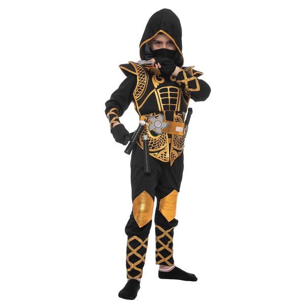 Imagem de Fantasia Spooktacular Creations Golden Ninja Deluxe para crianças de 8 a 10 anos