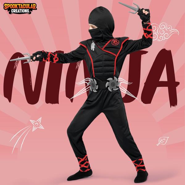 Imagem de Fantasia Spooktacular Creations Halloween Ninja Black Kids 10