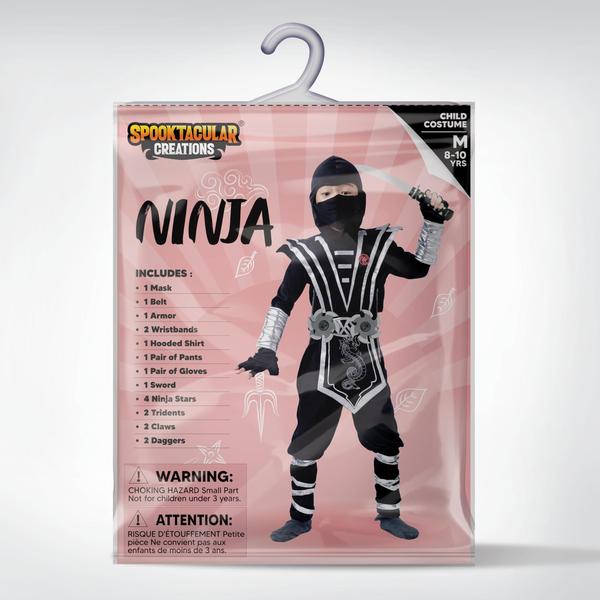 Imagem de Fantasia Spooktacular Creations Halloween Ninja Silver Kids