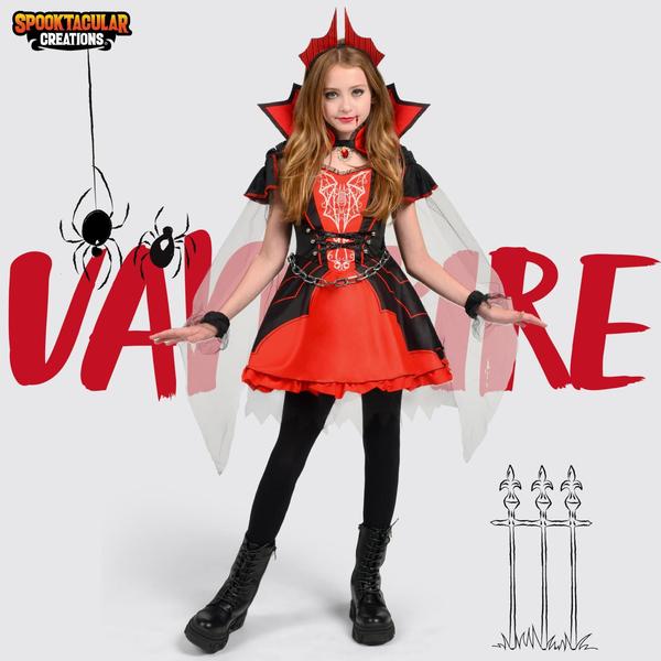 Imagem de Fantasia Spooktacular Creations Halloween Vampire Girl Red L