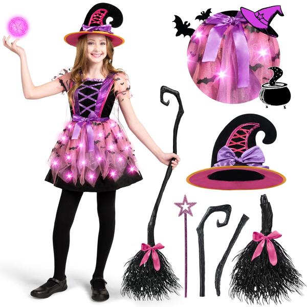 Imagem de Fantasia Spooktacular Creations Kid Witch com luz para menina