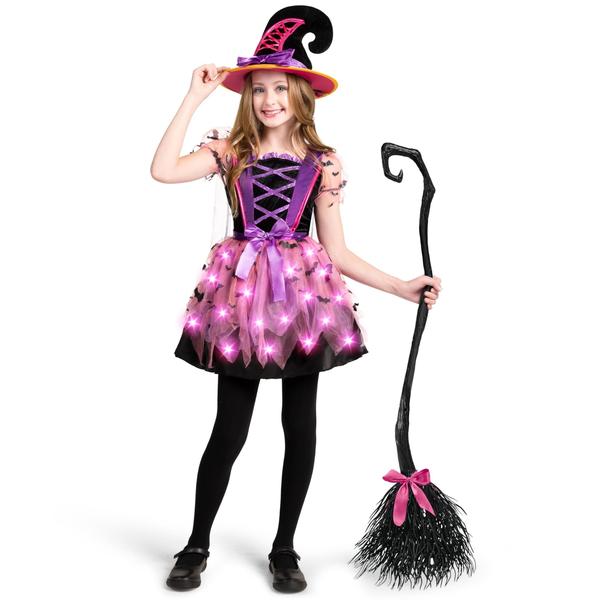 Imagem de Fantasia Spooktacular Creations Kid Witch com luz para menina