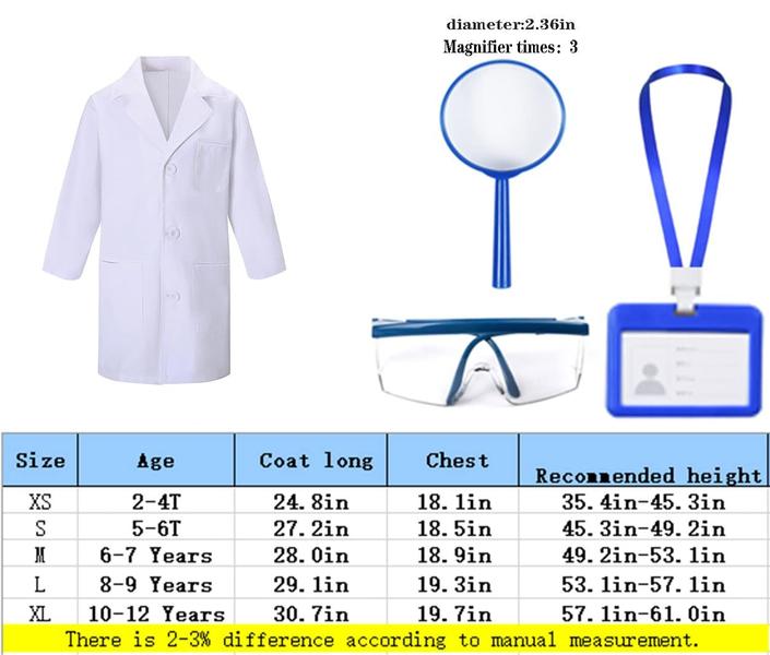 Imagem de Fantasia TOGROP Doctor Scientist Lab para crianças de 10 a 12 anos, 4 unidades