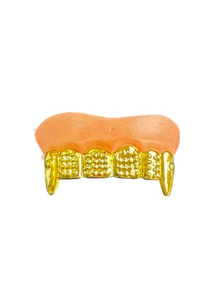 Imagem de Fantasia vampiro Dentes dourado parecendo ouro pontudos