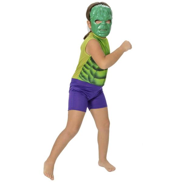 Fantasia Verde Hulk C/ Mascara Vingadores Infantil - Masters Toys Imagem de Fantasia Verde Hulk C/ Mascara Vingadores Infantil