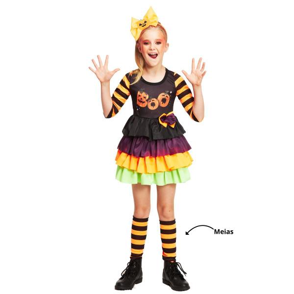 Imagem de Fantasia Vestido Bruxa Com Meias Infantil