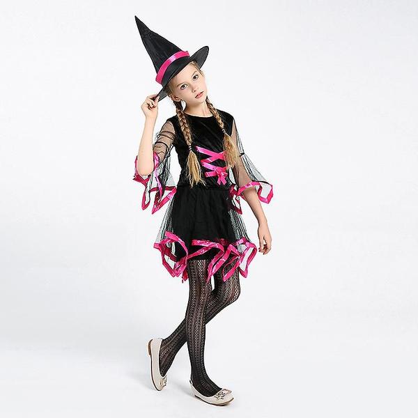 Imagem de Fantasia Vestido Bruxinha Infantil Meninas Halloween + Chapéu