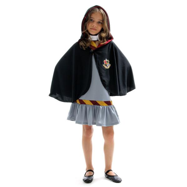 Imagem de Fantasia Vestido com Capa  Feiticeira Infantil  Escola de Magia