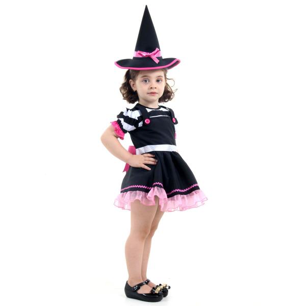 Imagem de Fantasia Vestido  Infantil Bruxinha e Chapéu  Halloween