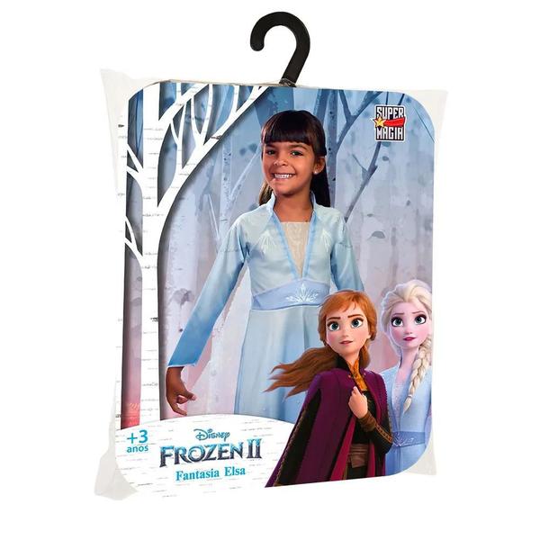 Fantasia Vestido Infantil Elsa Frozen 2 De Luxo Disney Original Com Capa Menina Carnaval Festa - Super Magia Imagem de Fantasia Vestido Infantil Elsa Frozen 2 De Luxo Disney Original Com Capa Menina Carnaval Festa