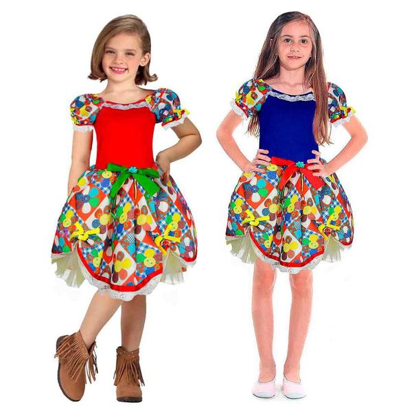 Imagem de Fantasia Vestido Infantil Menina Quadrilha de São João