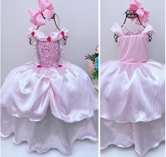 Imagem de Fantasia Vestido Luxo Infantil Princesa Bela/ Ariel C/ Tiara