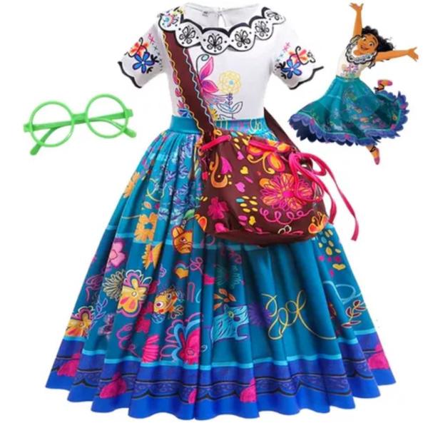 Imagem de Fantasia Vestido Mirabel Infantil Encanto+Bolsa+Oculos