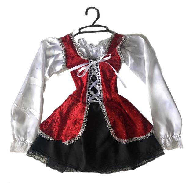 Imagem de Fantasia Vestido Pirata Feminina Bebê Infantil Carnaval Halloween