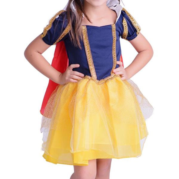 Imagem de Fantasia vestido princesa marinho com capa muvilê