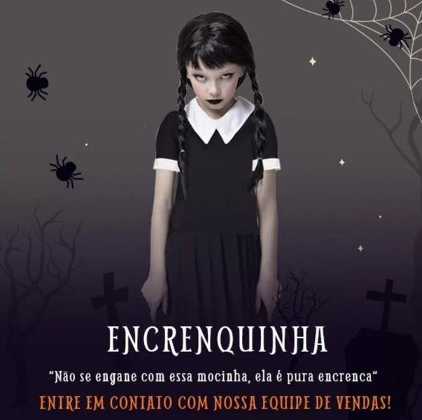 Imagem de Fantasia Wandinha Vestido Vandinha Infantil Halloween Menina