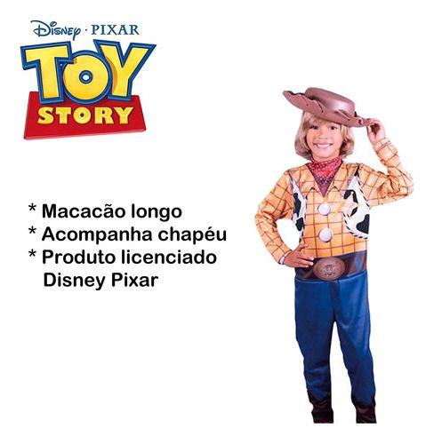 Imagem de Fantasia Woody Toy Story Macacão Longo Disney Pixar Tam G