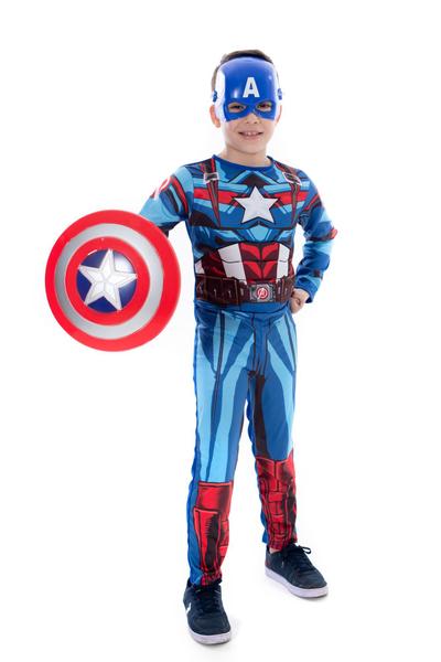 Imagem de Fantasias Capitão America Com Enchimento, Mascara E Escudo