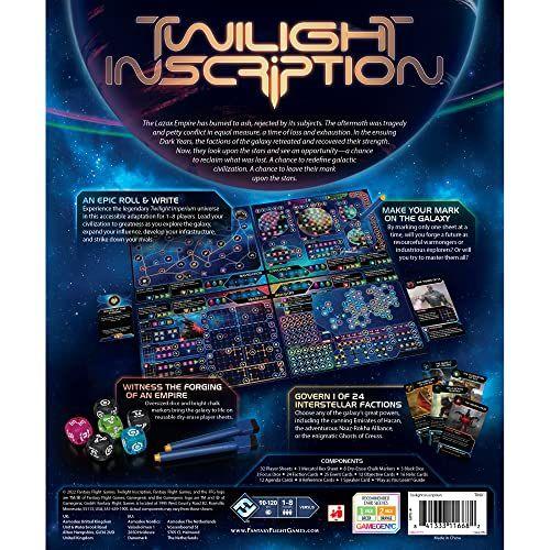 Imagem de Fantasy Flight Games Crepúsculo Inscrição Jogo de Tabuleiro  Jogo de Estratégia de Ficção Científica  Twilight Imperium Jogo de Aventura para Adultos e Adolescentes  Idade 14+  1-8  de Jogadores Tempo médio de reprodução 90-120 minutos  Fe