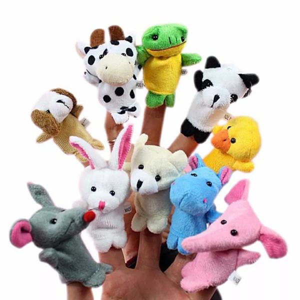 Imagem de Fantoche De Dedos Dedoches De Animais De Pelúcia Kit C/10