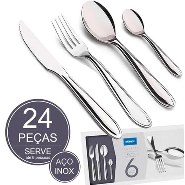 Faqueiro 24 peças Aço Inox- Lyon Brinox Imagem de Faqueiro 24 peças Aço Inox- Lyon Brinox