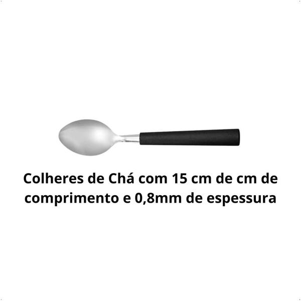 Imagem de Faqueiro 24 Peças em Aço Inox Riviera preto com Pote de Plástico Brinox - 6025/712