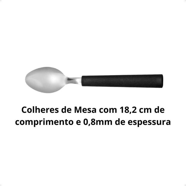 Imagem de Faqueiro 24 Peças em Aço Inox Riviera preto com Pote de Plástico Brinox - 6025/712