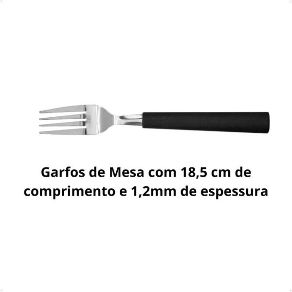 Imagem de Faqueiro 24 Peças em Aço Inox Riviera preto com Pote de Plástico Brinox - 6025/712