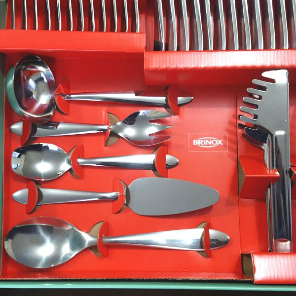 Faqueiro 90 Peças Conjunto de Talher Inox Faca Garfos Concha - Brinox Imagem de Faqueiro 90 Peças Conjunto de Talher Inox Faca Garfos Concha