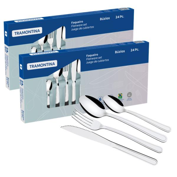 Faqueiro de Mesa Inox Tramontina 48 PeÇas Buzios