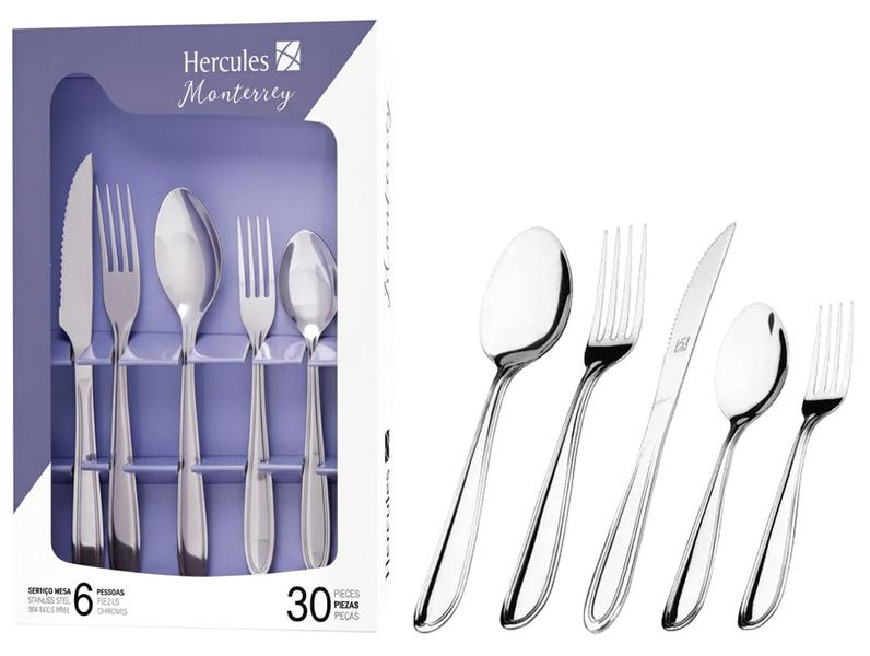 Faqueiro Hércules Inox 30 Peças Monterrey