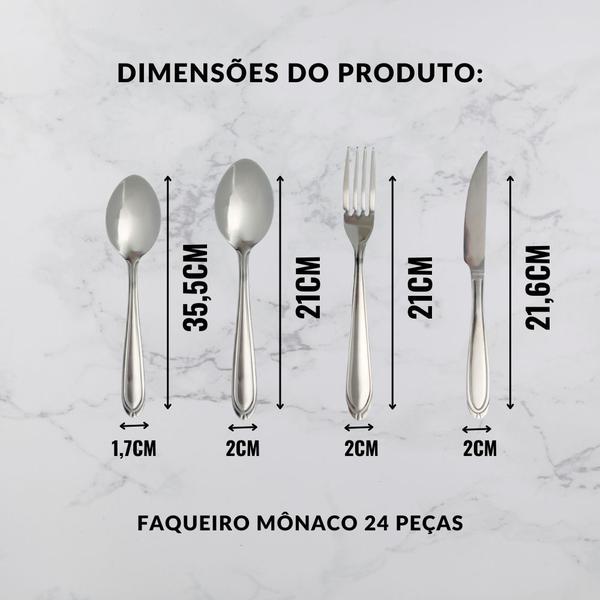 Imagem de Faqueiro mônaco em inox 24 peças - ad