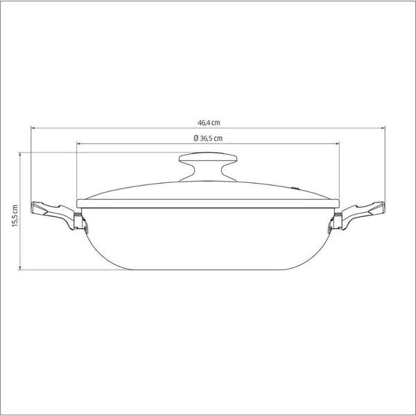 Imagem de Faqueiro Premium 3 Peças + Panela Wok 36Cm Vermelha