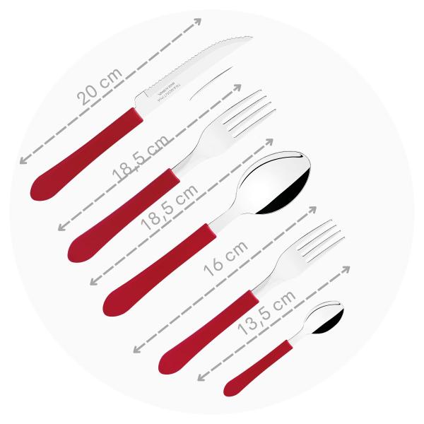 Imagem de Faqueiro Talheres Tramontina 20 Peças com Pote Leme Talheres Mesa