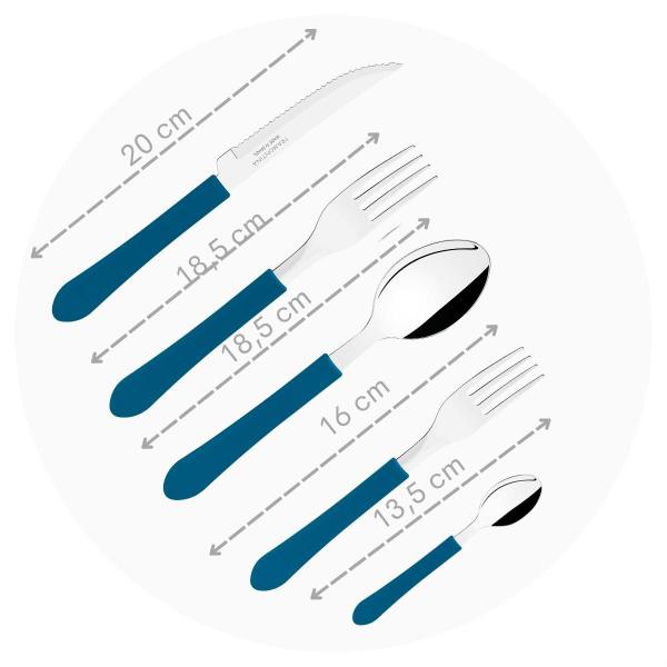 Imagem de Faqueiro Tramontina 20 Pcs Leme Azul Oceano
