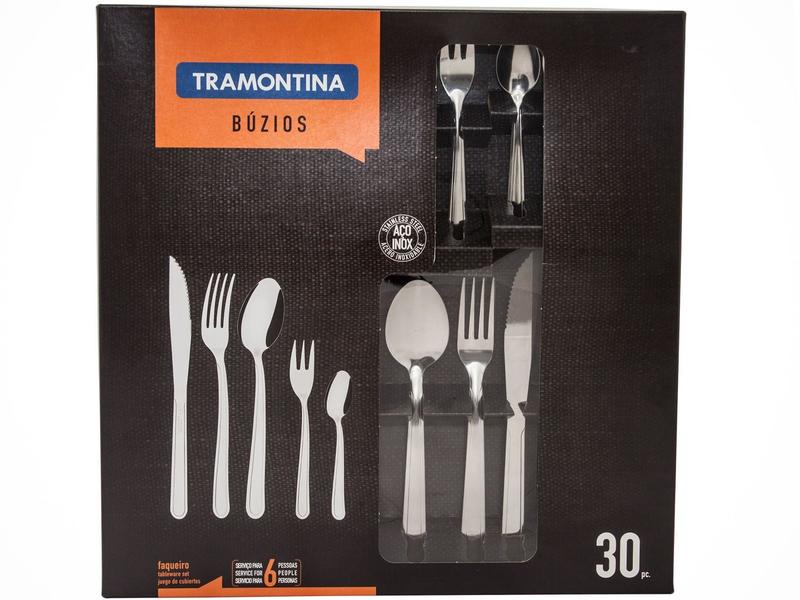 Faqueiro Tramontina Búzios 23798/050 Inox - 30 Peças Faqueiro Tramontina Búzios 23798/050 Inox - 30 Peças