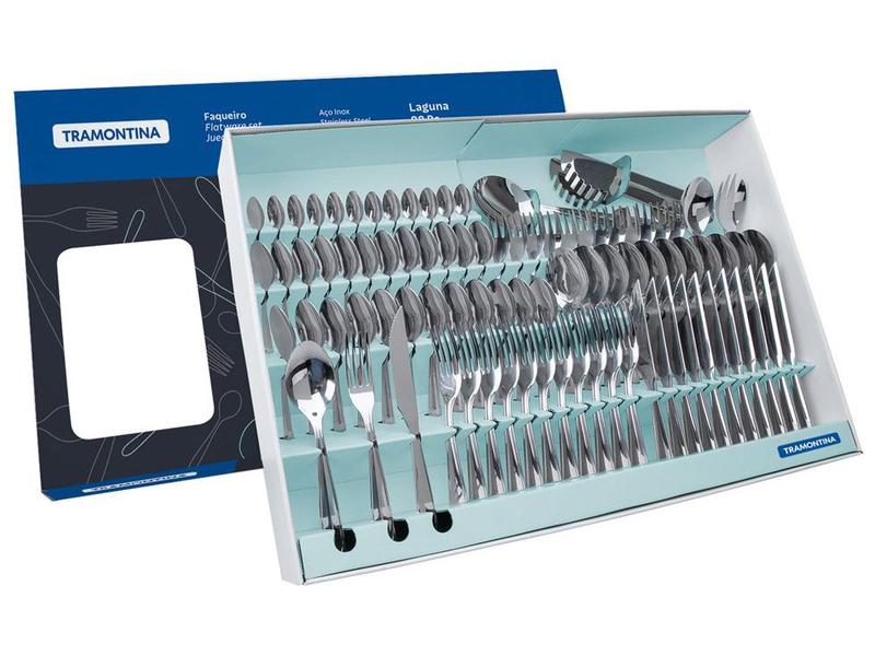 Faqueiro Tramontina Inox 88 Peças Laguna Faqueiro Tramontina Inox 88 Peças Laguna