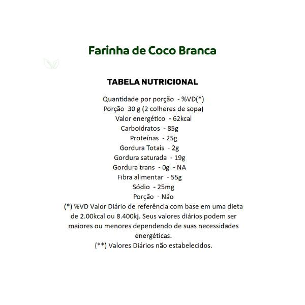 Imagem de  Farinha Coco Branca Selecionado Kit 2 Alta Qualidade 100g