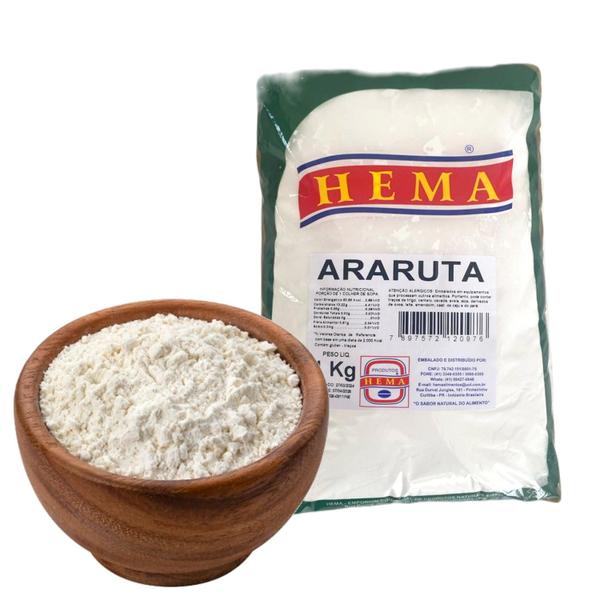 Farinha de Araruta HEMA 1kg (3 pacotes) - Brasil Celeiro Imagem de Farinha de Araruta HEMA 1kg (3 pacotes)