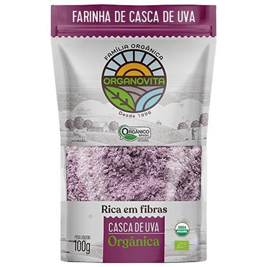 Farinha de Casca de Uva Orgânica 100g Organovita Imagem de Farinha de Casca de Uva Orgânica 100g Organovita