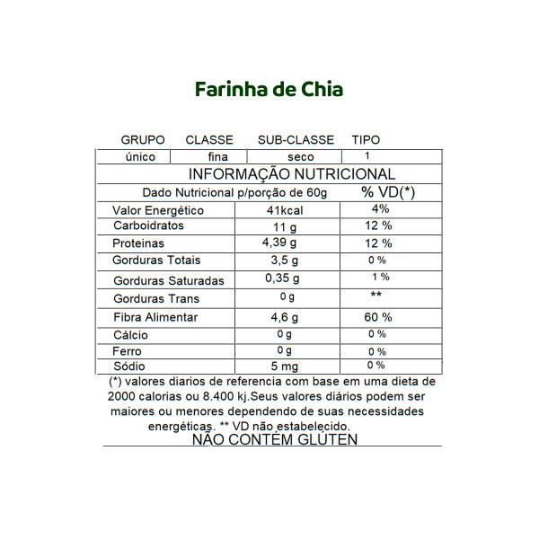 Imagem de Farinha de Chia 100% Pura Alta Qualidade Sem Conservantes 100g