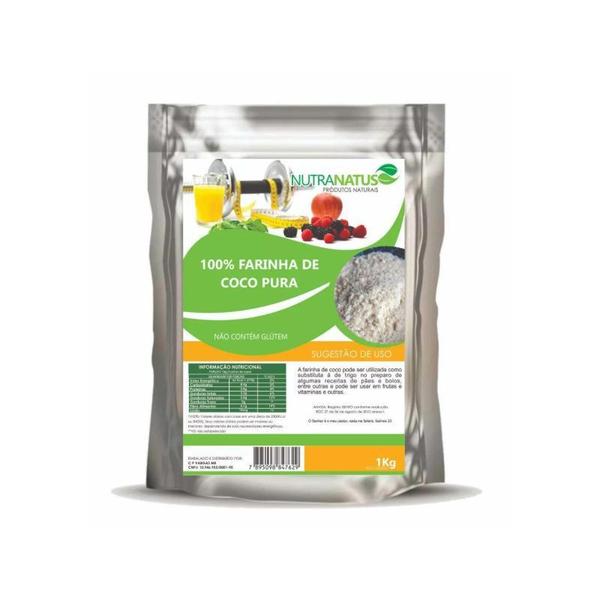 Farinha de Coco Pura e 100% Natural 1kg - NutraNatus Imagem de Farinha de Coco Pura e 100% Natural 1kg
