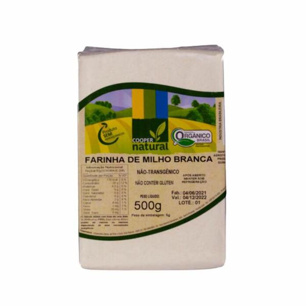 Farinha de Milho Branca Orgânica Coopernatural 500g Imagem de Farinha de Milho Branca Orgânica Coopernatural 500g