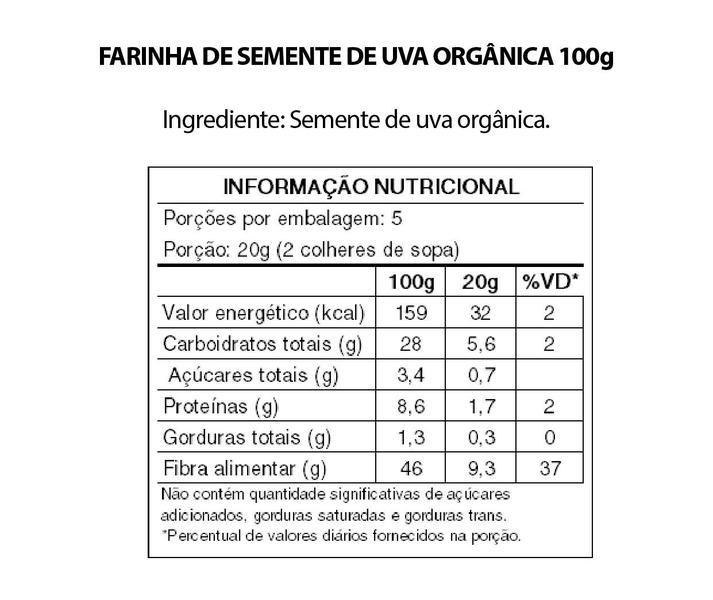 Imagem de Farinha De Semente Uva - Orgânica - Rica Em Polifenóis