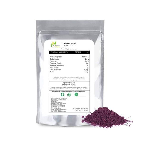 Farinha De Uva Rica Em Fibras E Revesratrol 500G - A Organica Imagem de Farinha De Uva Rica Em Fibras E Revesratrol 500G