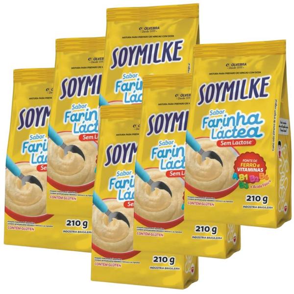 Imagem de Farinha Láctea Soymilke Olvebra - 6 pacotes de 210g